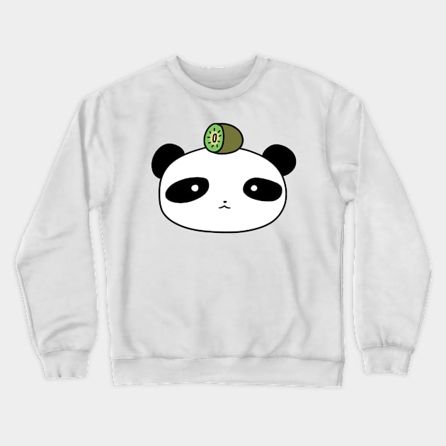 Kiwi Panda Face Crewneck Sweatshirt by saradaboru